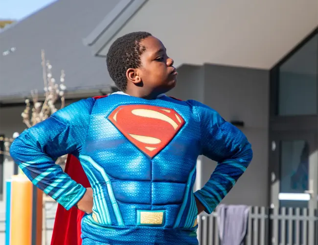 Student dressed up for book week as Superman