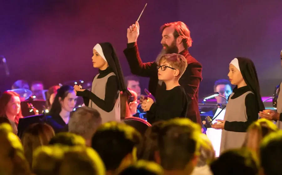 Students involved in school musical